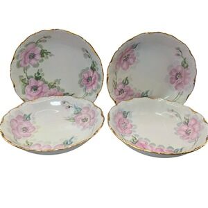 Vintage Seltmann Weiden Soup Bowl Bavaria Hand Painted Signed Set of Four SEE